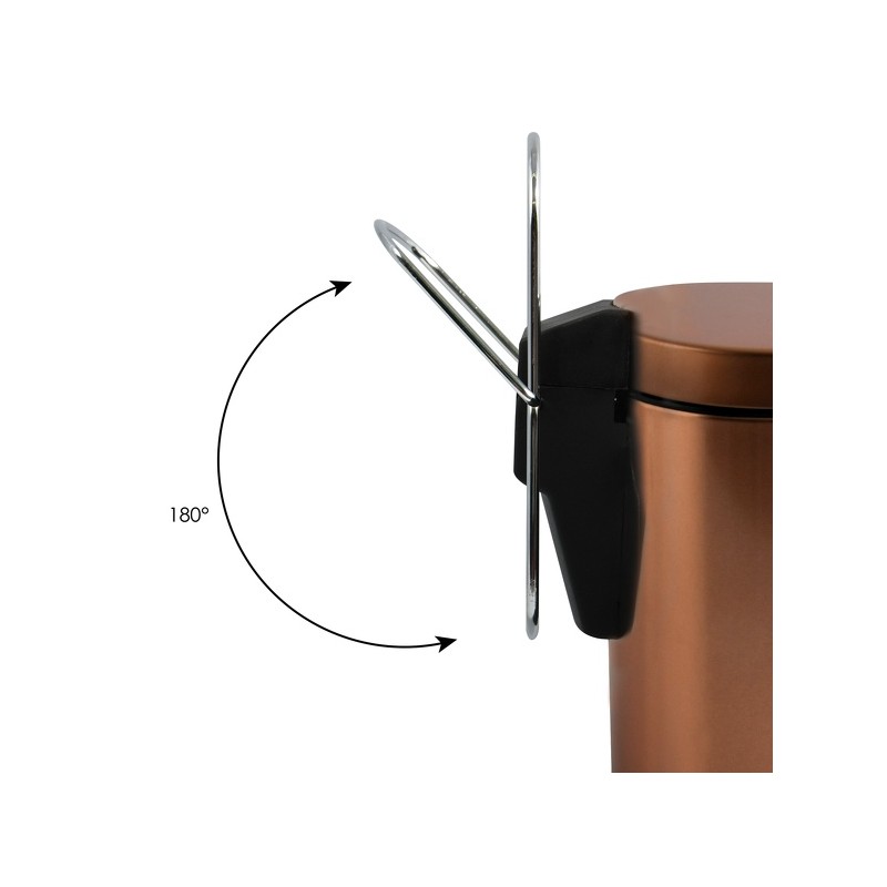 HANS Papelera con pedal de acero 3L Efecto cobre MSV