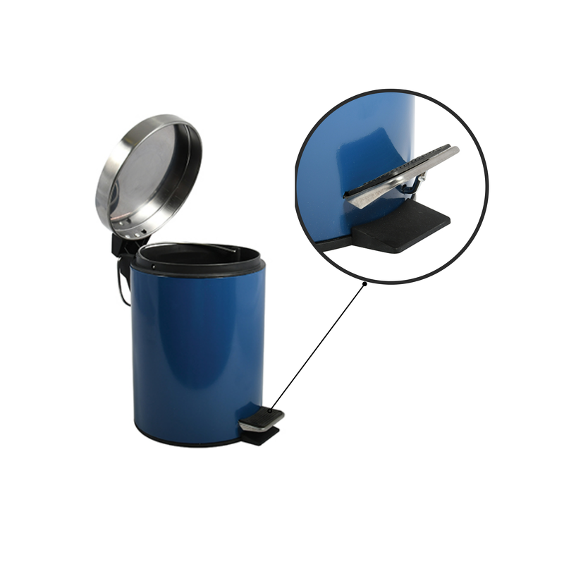 Poubelle à  pédale Inox 3L Bleu MSV