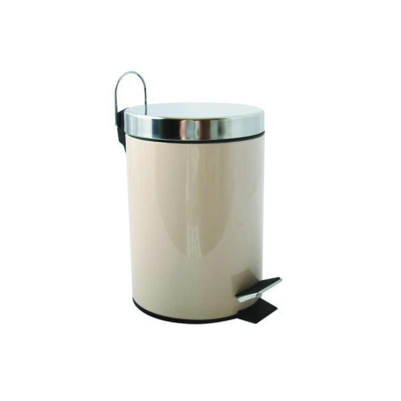MSV Badezimmer Treteimer Edelstahl 3L Beige