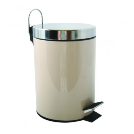 Poubelle à  pédale Inox 3L Beige MSV