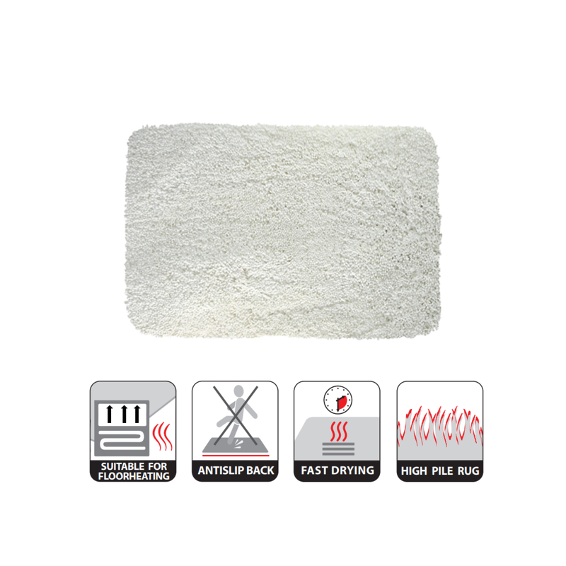 Tapis de bain Microfibre HIGHLAND 60x90cm Blanc Spirella