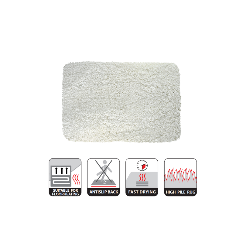 Tapis de bain Microfibre HIGHLAND 80x150cm Blanc Spirella