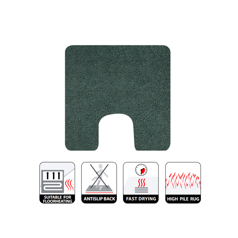 Alfombra de baño de microfibra HIGHLAND 55x55 cm verde oscuro Spirella