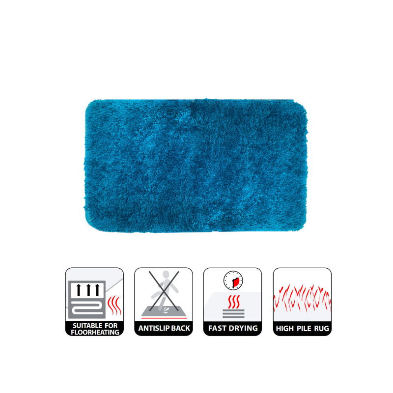 Spirella Badematte HIGHLAND Mikrofaser- 80 x 150 cm Acqua Blue