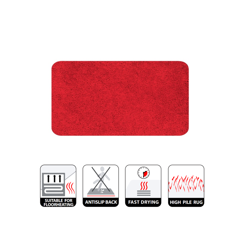 Spirella Tapis de bain Microfibre HIGHLAND 60x90cm Rouge