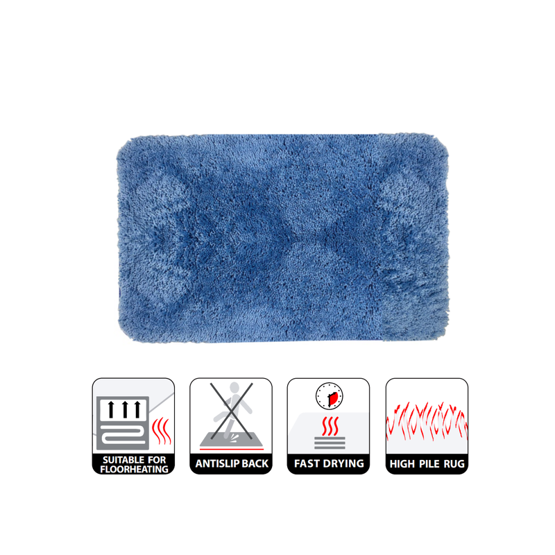 Tapis de bain Microfibre HIGHLAND 55x65cm Bleu ciel Spirella