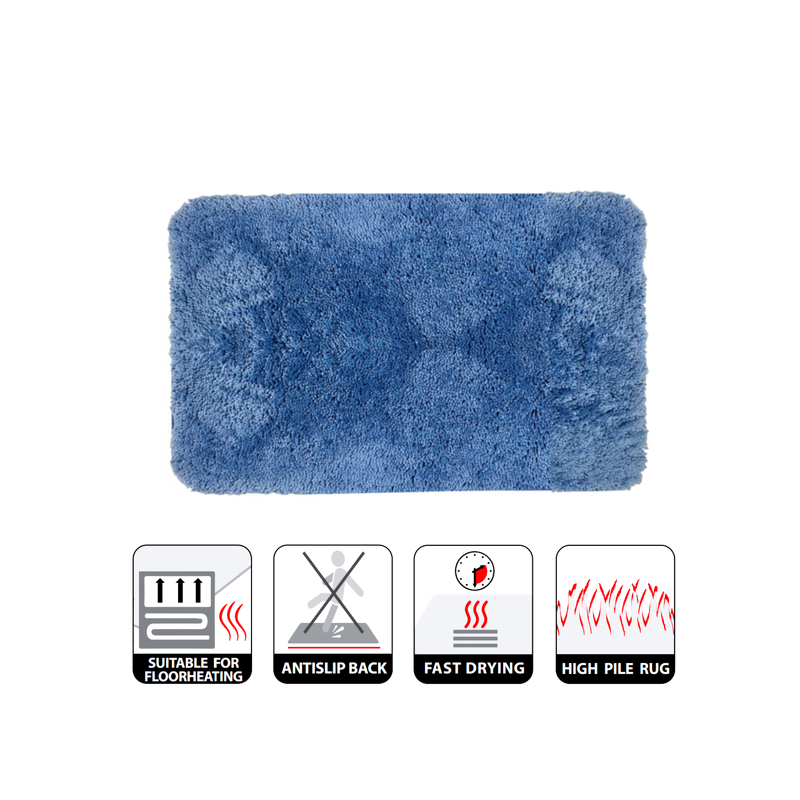 Tapis de bain Microfibre HIGHLAND 55x65cm Bleu ciel Spirella