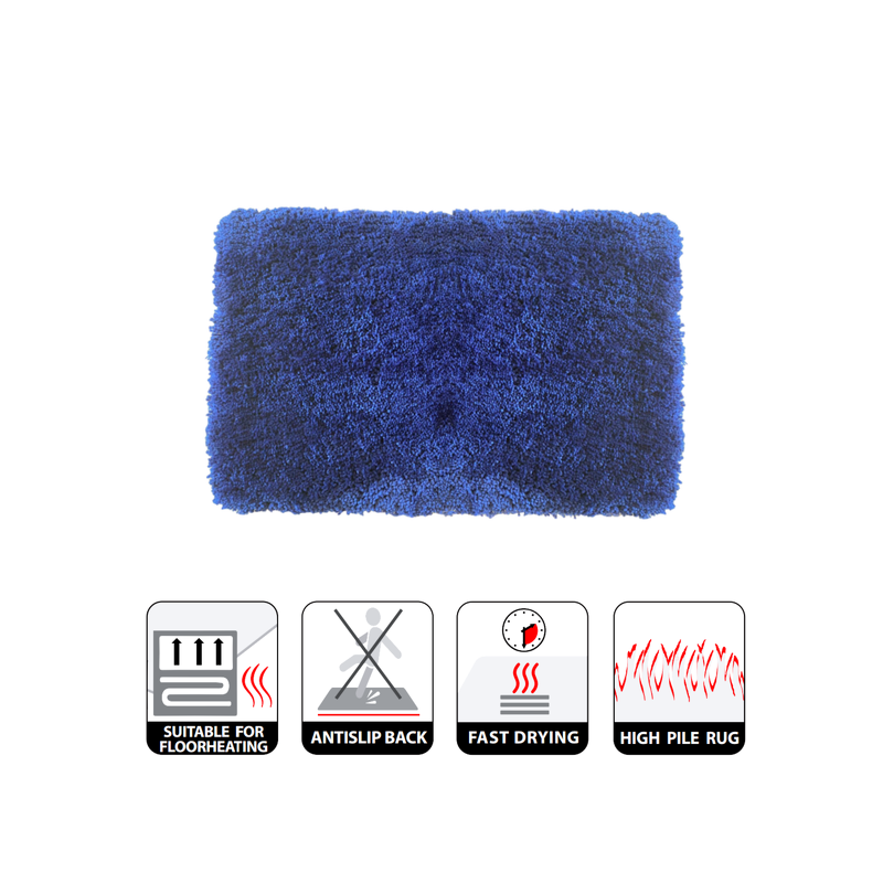Tapis de bain Microfibre HIGHLAND 70x120cm Bleu Marine Spirella