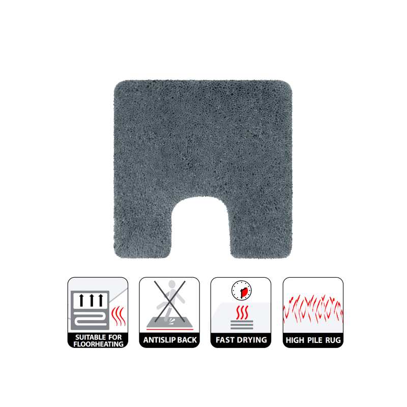 Microfiber bath mat HIGHLAND 55x55cm Granite Gray Spirella
