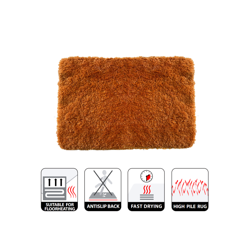 Alfombra de baño de microfibra HIGHLAND 80x150cm Naranja Spirella