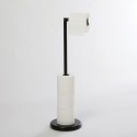 Porte rouleau papier WC sur pied CHIC Acier Noir mat Spirella