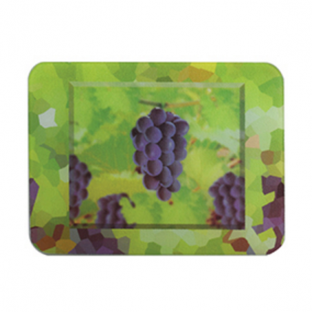 Planche à  découper et dessous de plat en verre motif Raisins MSV