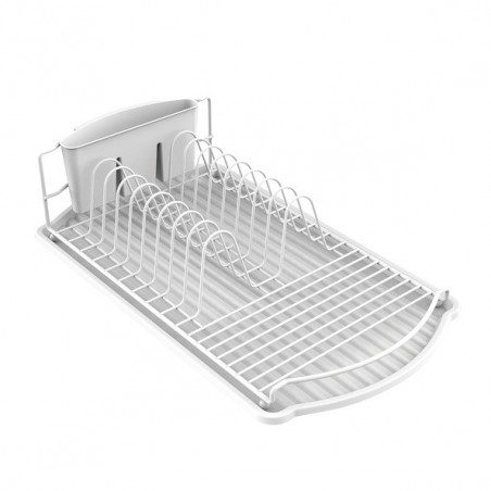dish drainer with matt white steel tray MSV