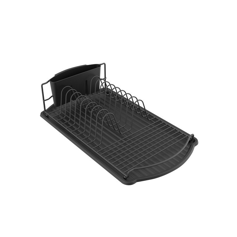 Escurreplatos con Bandeja de Acero Negro Mate MSV
