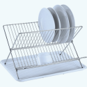 Folding dish Drainer with White Chrome Steel Tray MSV