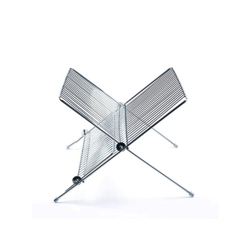 Escurreplatos Plegable con Bandeja de Acero Cromado Blanco MSV