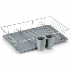 MSV Dish drainer with tray Chrome Steel SAKURA Gray