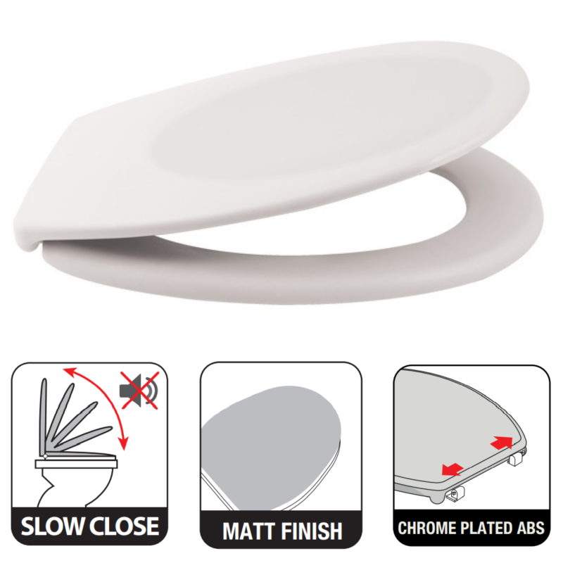 Abattant wc thermo dur avec fermeture silencieuse Blanc mat Spirella