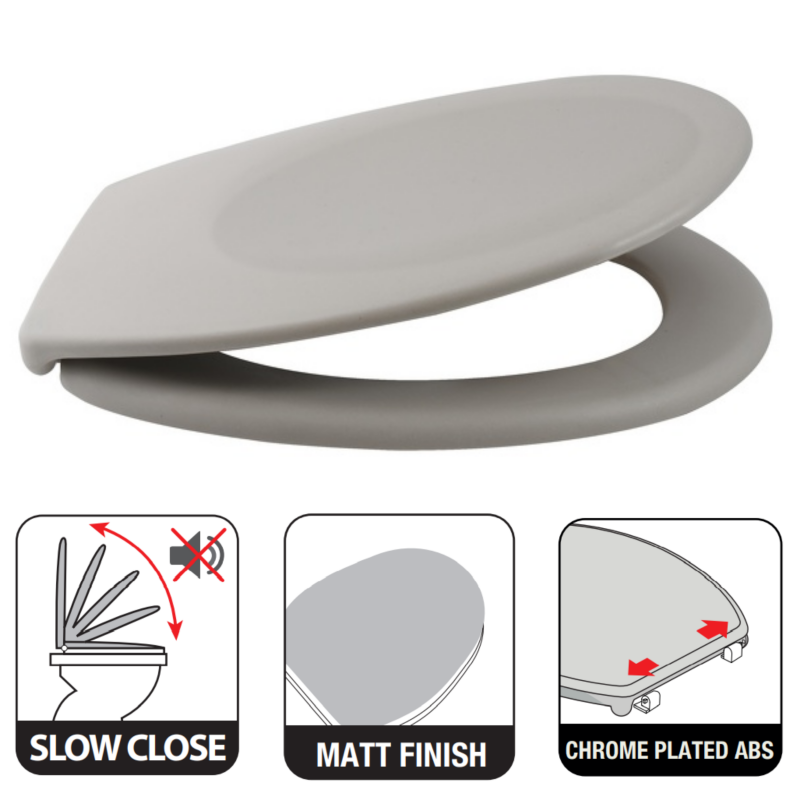 Abattant wc thermo dur avec fermeture silencieuse taupe Spirella