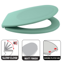 Toilet seat Thermo Hard NEELA Matt Green - Chrome ABS Hinges Spirella