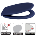 Abattant Wc Thermo Dur NEELA Bleu Foncé mat - Charnières ABS Chromé Spirella
