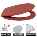 Toilet seat Thermo Hard NEELA Matt Terracotta - Chrome ABS Hinges Spirella