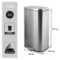 Poubelle à  pédale Inox AKIRA 12L Brossé Spirella
