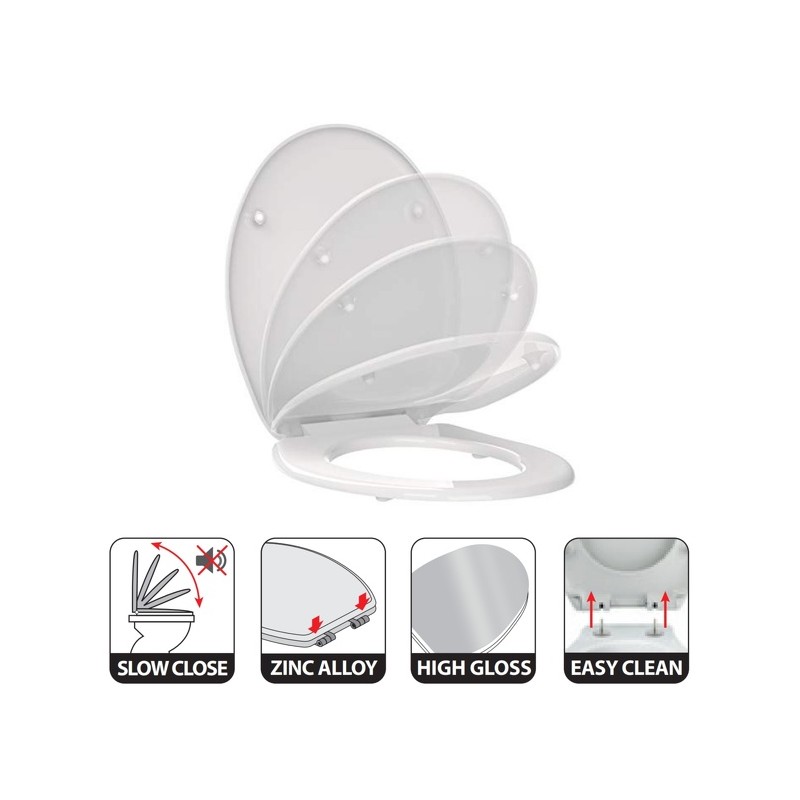 MSV WC-Sitz MDF NYALA - Edelstahlscharniere