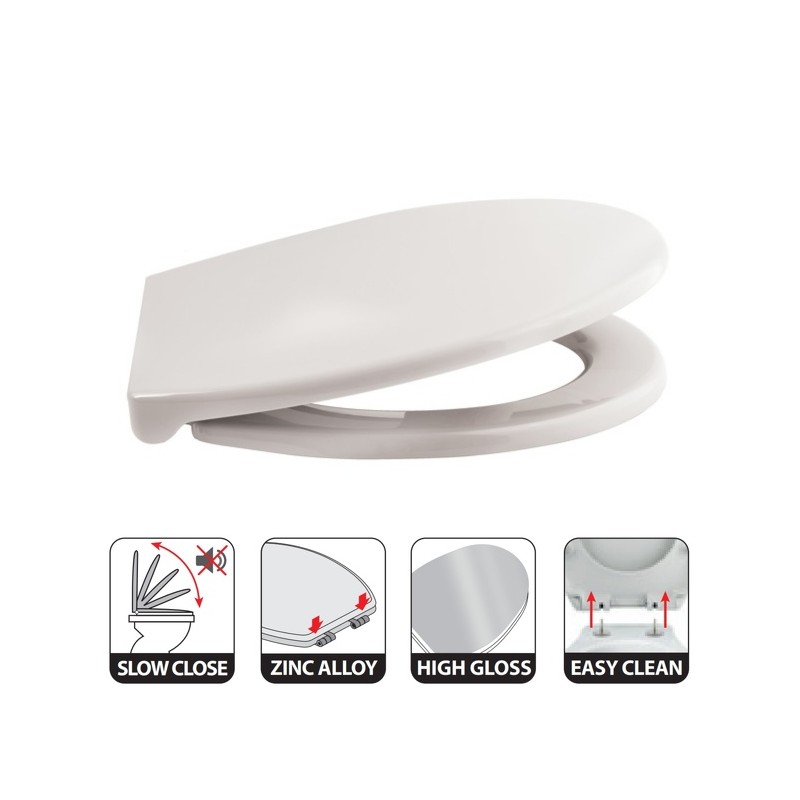 Toilet seat HARRY Light Gray - Zinc Hinge Spirella