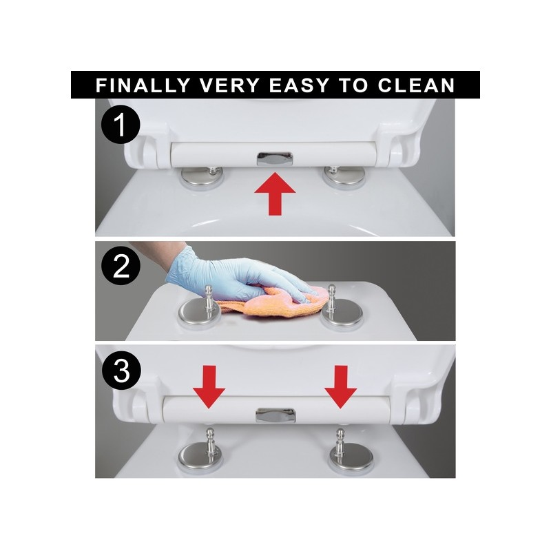 Toilet seat HARRY Black - Zinc Hinge Spirella