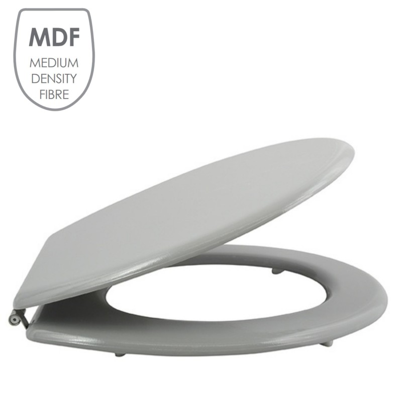 MSV WC-Sitz MDF CLÉO Grau - Edelstahlscharniere