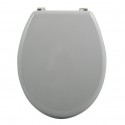 MSV Abattant WC MDF CLEO Gris - Charnières Inox