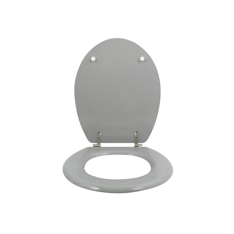 MSV Abattant WC MDF CLEO Gris - Charnières Inox