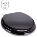Toilet seat MDF CLÉO Glossy Black - stainless Steel Hinges MSV