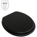 Toilet seat MDF CLÉO Matt black - stainless steel hinges MSV