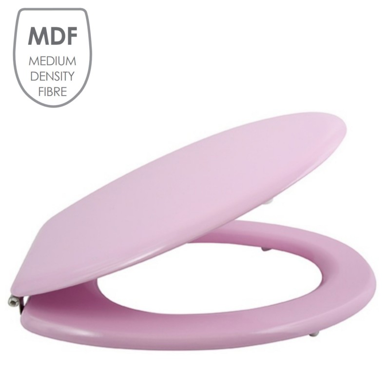 Toilet seat MDF CLÉO Powder Pink -  stainless Steel Hinges MSV