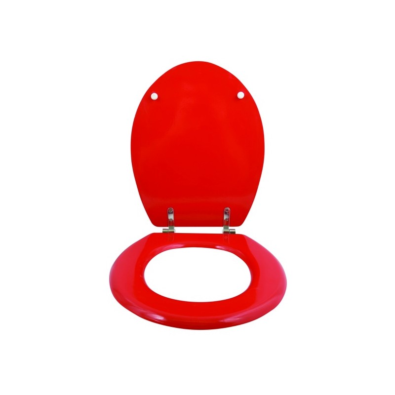 Abattant wc MDF CLEO Rouge - Charnières Inox MSV