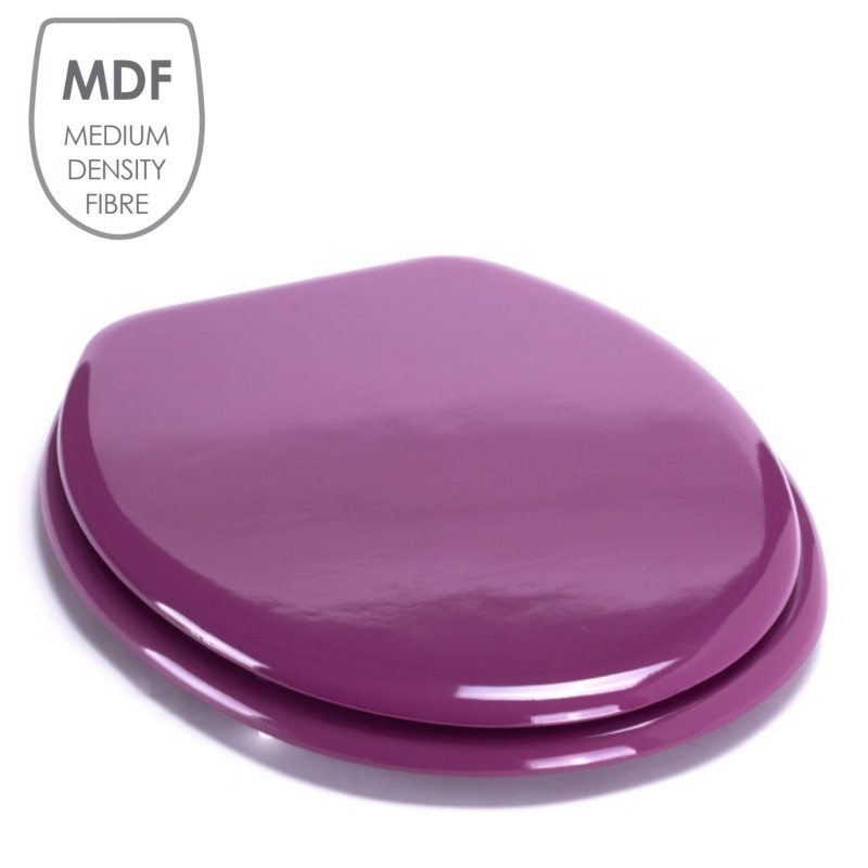 Toilet seat MDF CLÉO Purple - stainless Steel Hinges MSV