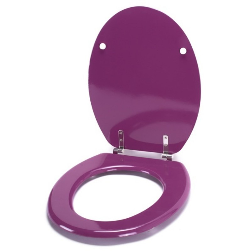 Toilet seat MDF CLÉO Purple - stainless Steel Hinges MSV