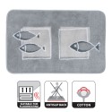 Tapis de bain Polyester ANDROS 55x65cm motif poisson Gris Spirella