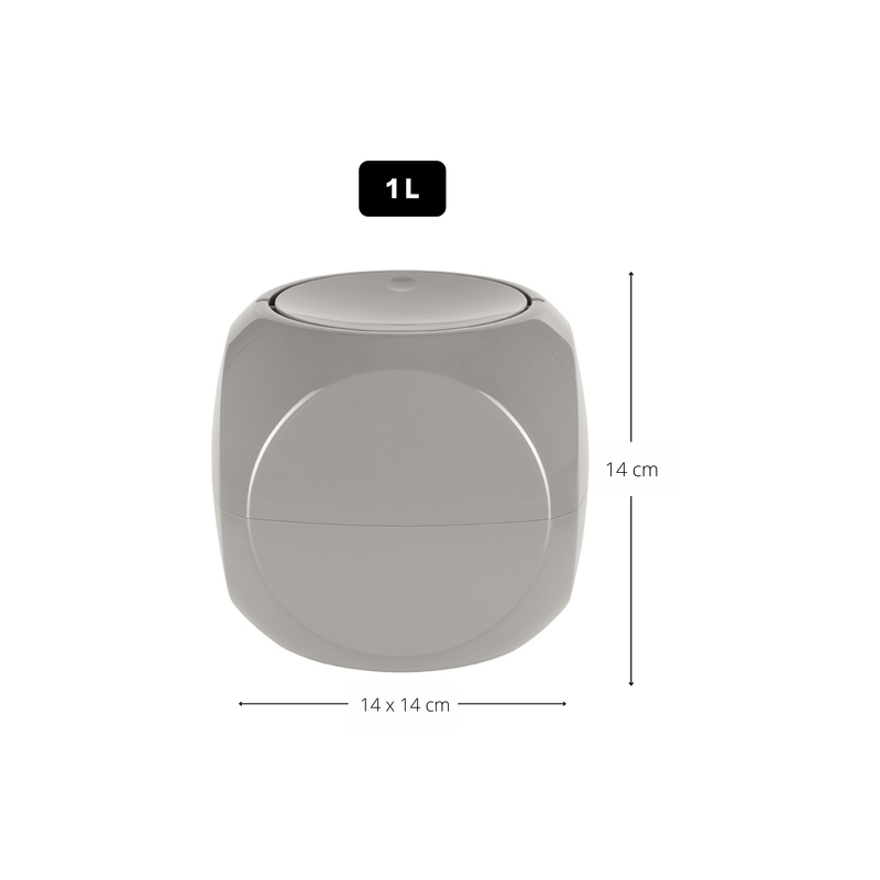 Spirella Schwingdeckeleimer PP WÜRFEL 1L Taupe