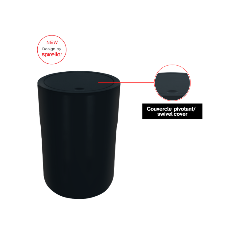 Papelera con tapa basculante COCCO 5L Negro Spirella