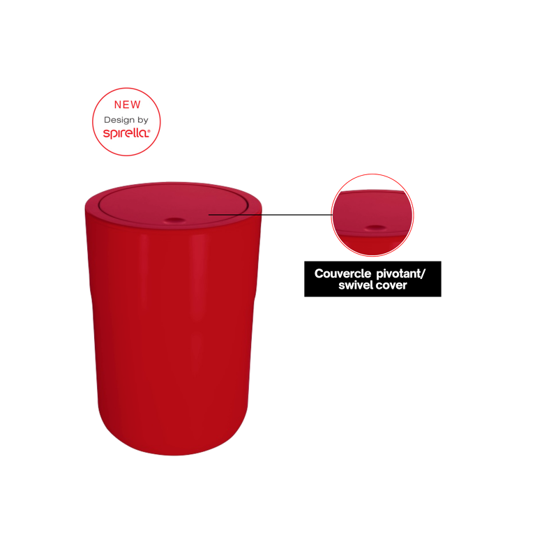 Poubelle à  bascule COCCO 5L Rouge Spirella