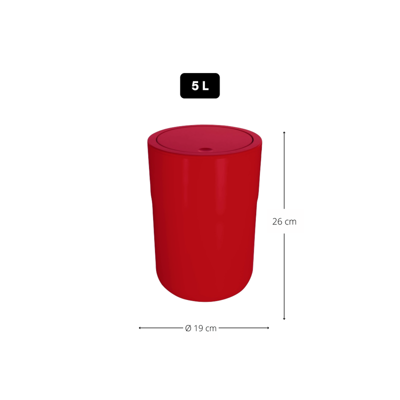 Poubelle à  bascule COCCO 5L Rouge Spirella