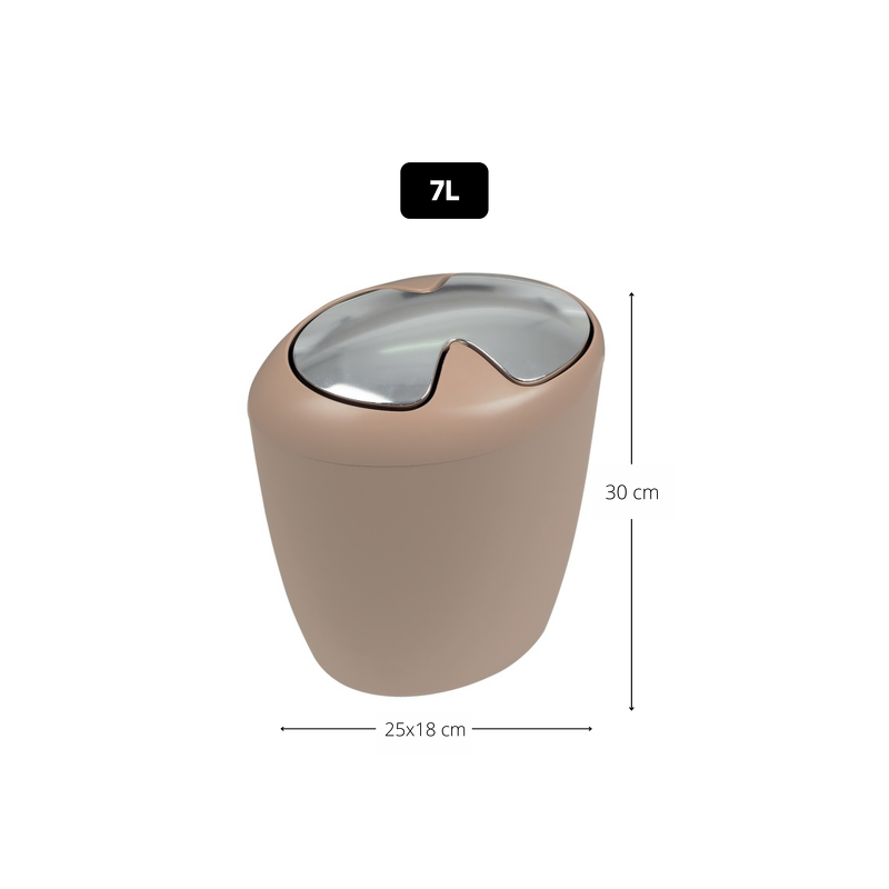 Rocking bin Polyresine ETNA 7L Beige Bahamas Spirella