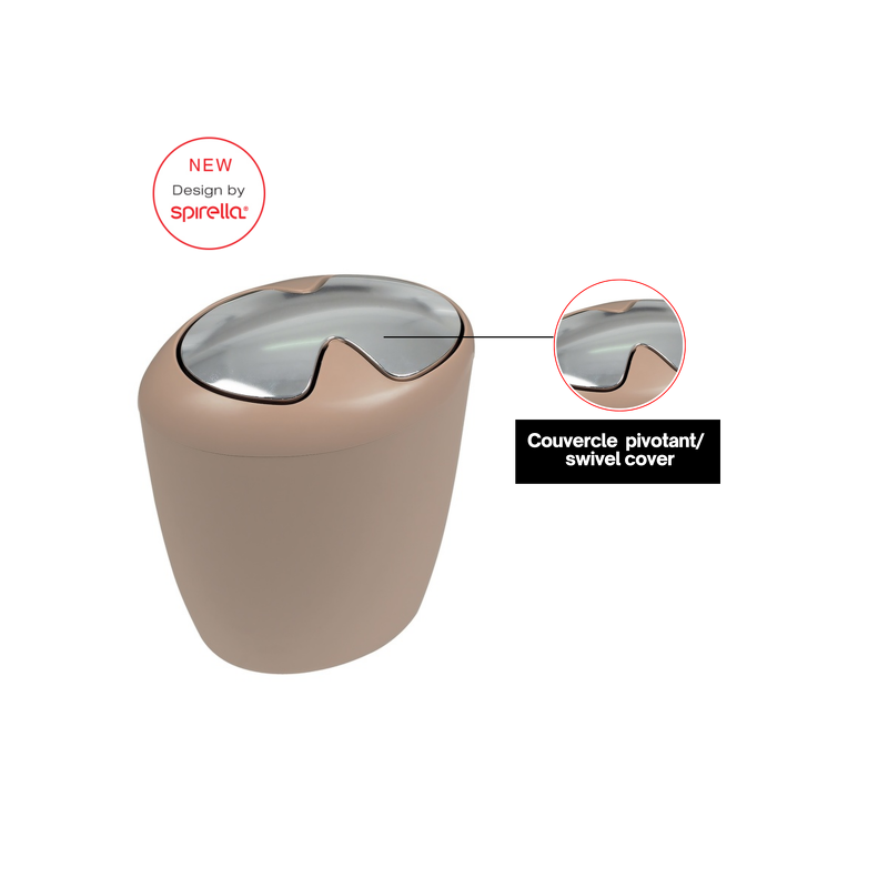 Papelera con tapa basculante Poliresina ETNA 7L Beige Bahamas Spirella