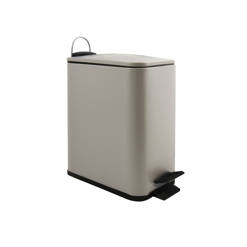 Pattumiera a pedale ERIK 5L in acciaio inox Tortora opaco Spirella