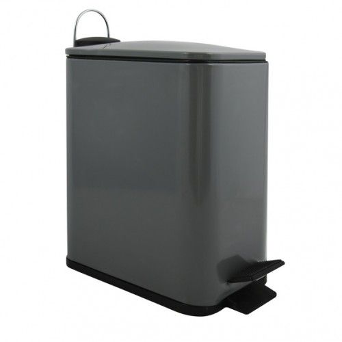 Papelera con pedal ERIK 5L acero inoxidable gris mate Spirella