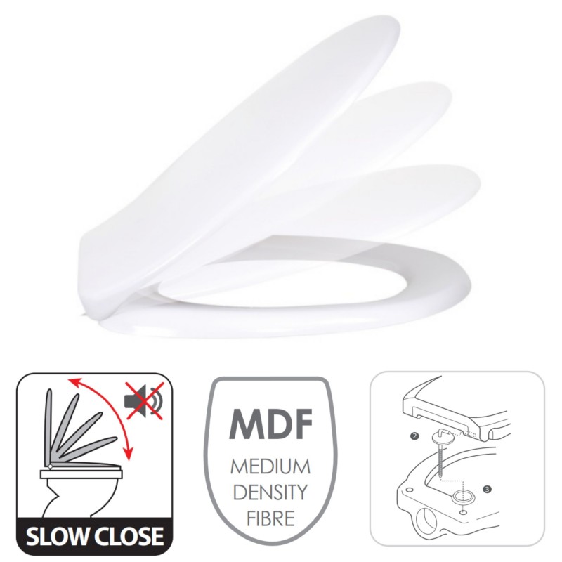 MSV WC-Sitz Thermo Hard White - Edelstahlscharniere