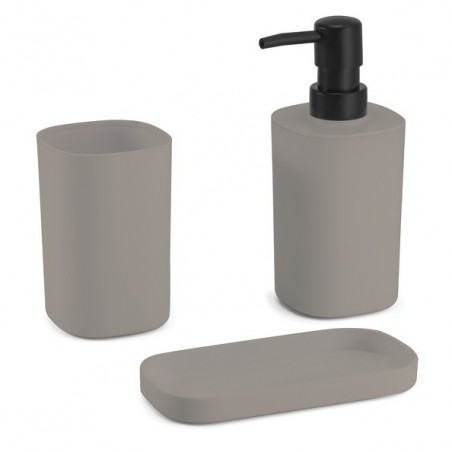 Set of 3 bathroom accessories LONA Taupe MSV